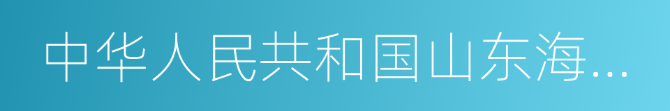 中华人民共和国山东海事局的同义词