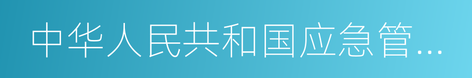 中华人民共和国应急管理部的同义词