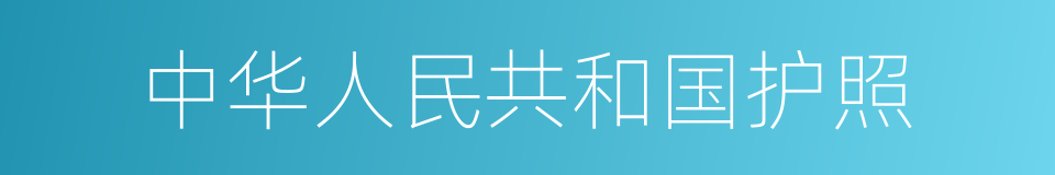 中华人民共和国护照的同义词