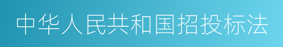 中华人民共和国招投标法的同义词