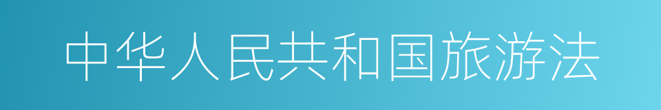 中华人民共和国旅游法的同义词