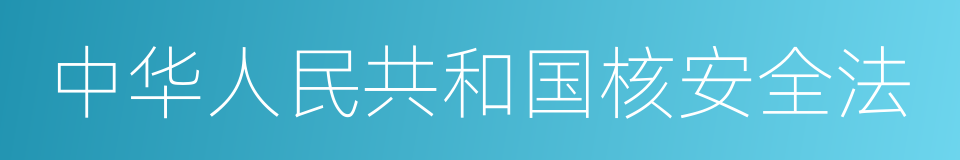 中华人民共和国核安全法的同义词