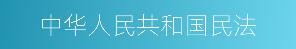 中华人民共和国民法的同义词