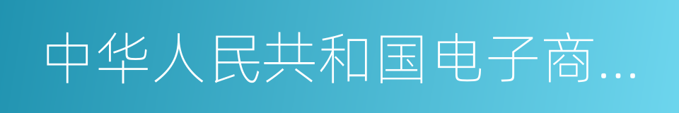 中华人民共和国电子商务法的同义词