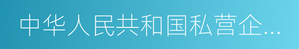 中华人民共和国私营企业暂行条例的同义词