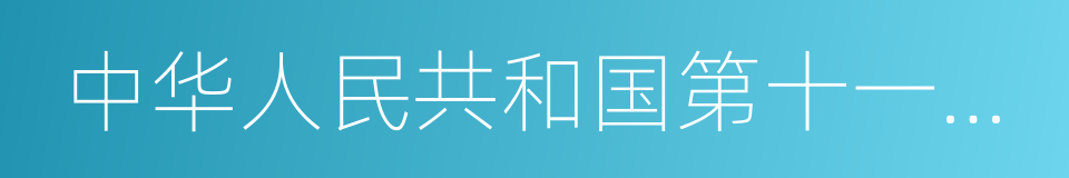 中华人民共和国第十一届全国人民代表大会的同义词