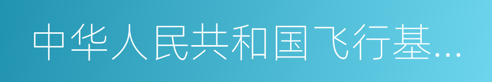 中华人民共和国飞行基本规则的同义词