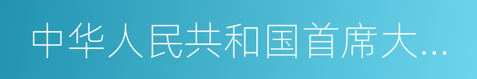 中华人民共和国首席大法官的同义词