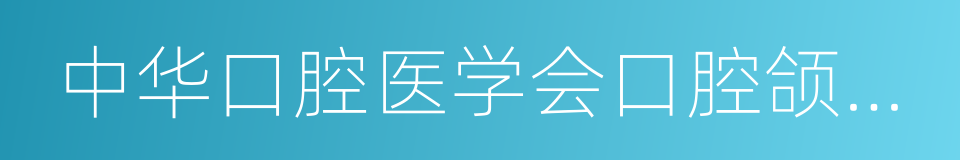 中华口腔医学会口腔颌面外科专业委员会的同义词