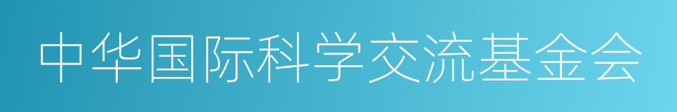 中华国际科学交流基金会的同义词