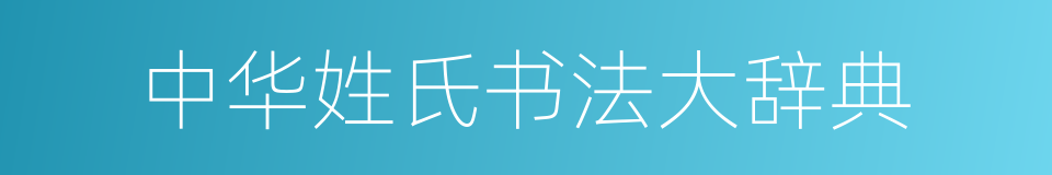 中华姓氏书法大辞典的同义词