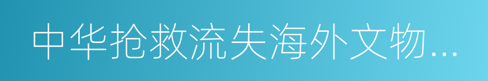 中华抢救流失海外文物专项基金的同义词