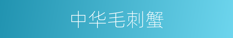 中华毛刺蟹的同义词