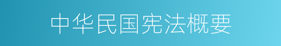 中华民国宪法概要的同义词