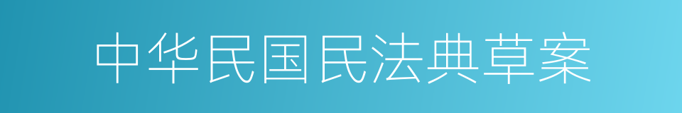 中华民国民法典草案的同义词