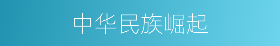 中华民族崛起的同义词