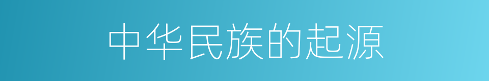 中华民族的起源的同义词