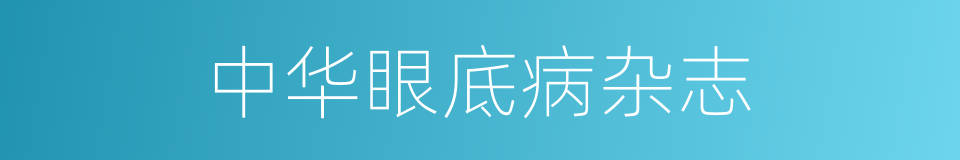 中华眼底病杂志的同义词