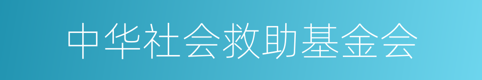 中华社会救助基金会的同义词