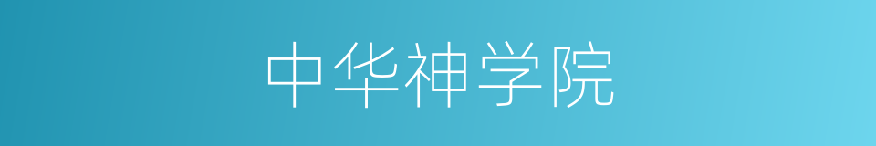 中华神学院的同义词