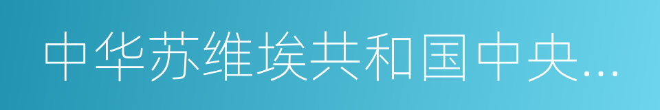 中华苏维埃共和国中央执行委员会的同义词