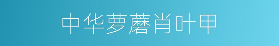 中华萝蘑肖叶甲的同义词