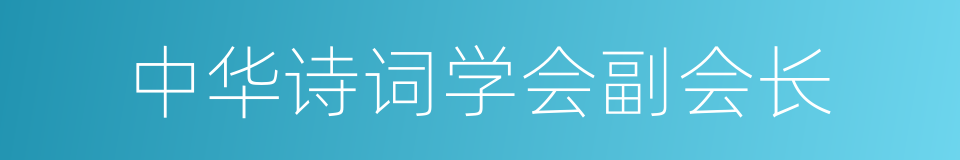 中华诗词学会副会长的同义词