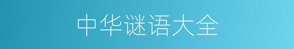 中华谜语大全的同义词