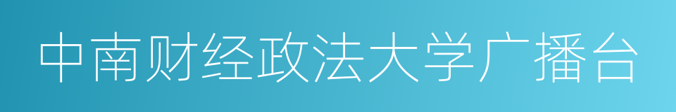 中南财经政法大学广播台的同义词