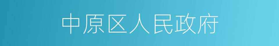 中原区人民政府的同义词