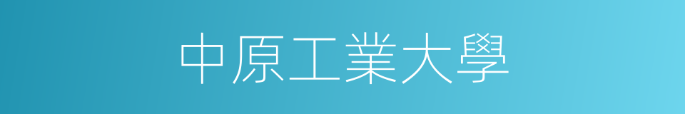 中原工業大學的同義詞