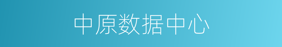 中原数据中心的同义词