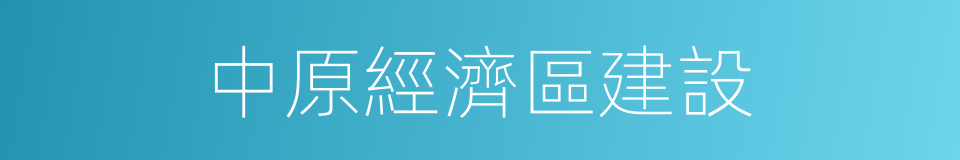 中原經濟區建設的同義詞