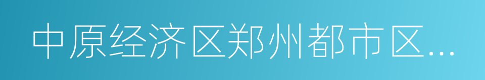 中原经济区郑州都市区建设纲要的同义词