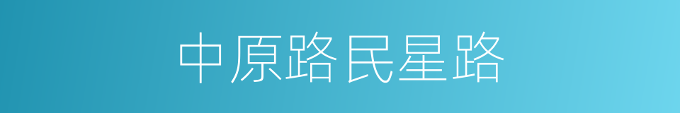 中原路民星路的同义词