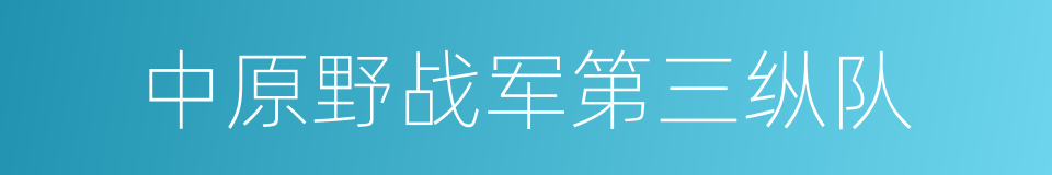 中原野战军第三纵队的同义词