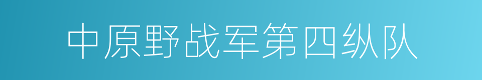 中原野战军第四纵队的同义词