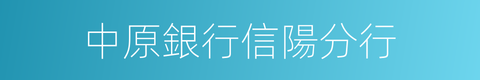 中原銀行信陽分行的同義詞