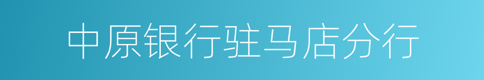 中原银行驻马店分行的同义词