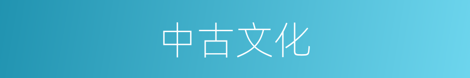 中古文化的同义词