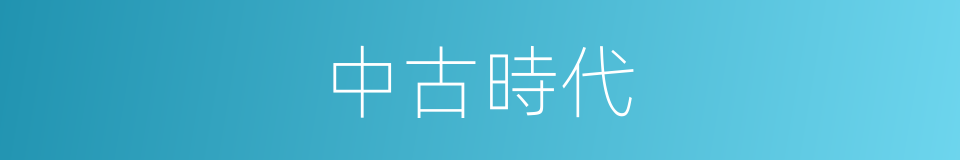 中古時代的同義詞