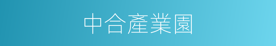 中合產業園的同義詞