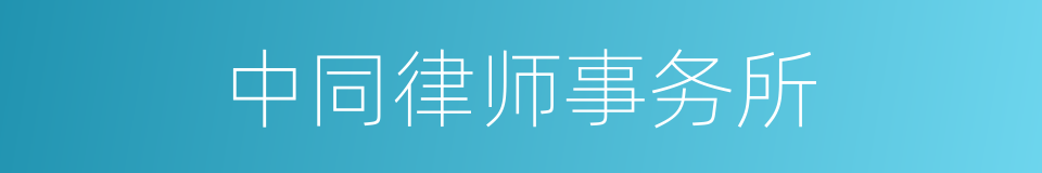 中同律师事务所的同义词