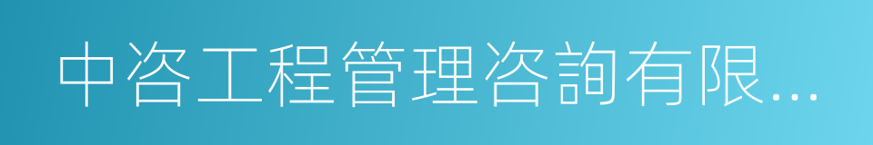 中咨工程管理咨詢有限公司的同義詞