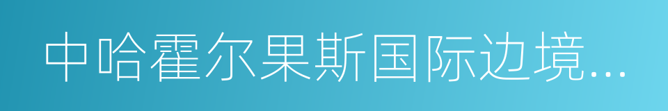 中哈霍尔果斯国际边境合作中心的同义词