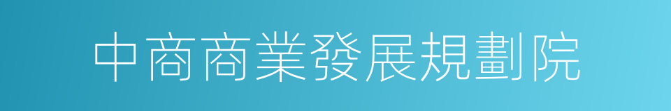 中商商業發展規劃院的同義詞