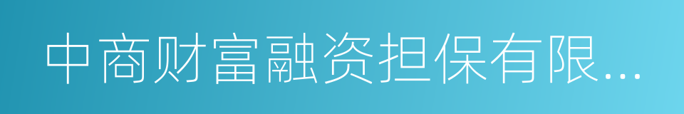 中商财富融资担保有限公司的同义词