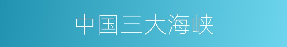中国三大海峡的同义词