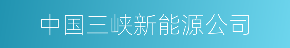 中国三峡新能源公司的同义词