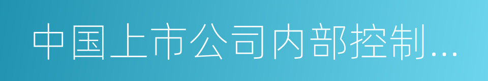 中国上市公司内部控制指数的同义词